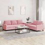 Juego de sofás con cojines 2 piezas terciopelo rosa de , Sofás - Ref: Foro24-3201519, Precio: 536,78 €, Descuento: %