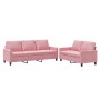 Juego de sofás con cojines 2 piezas terciopelo rosa de , Sofás - Ref: Foro24-3201519, Precio: 536,78 €, Descuento: %