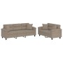 Juego de sofás con cojines 2 piezas tela microfibra gris taupe de , Sofás - Ref: Foro24-3202350, Precio: 609,99 €, Descuento:...