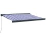 Toldo retráctil aluminio y tela azul y blanco 3x2,5 m de , Toldos - Ref: Foro24-3154546, Precio: 435,41 €, Descuento: -5%%