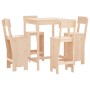 Set de mesa y taburetes altos jardín 5 pzas madera maciza pino de , Conjuntos de jardín - Ref: Foro24-3157799, Precio: 302,29...