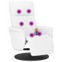 Sillón reclinable masaje con reposapiés cuero sintético blanco de , Sillones - Ref: Foro24-356558, Precio: 204,08 €, Descuent...