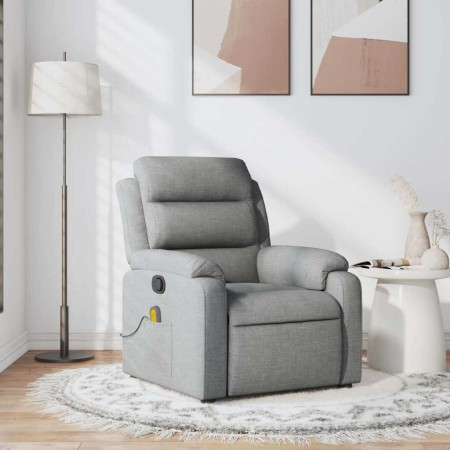 Sillón reclinable de masaje de tela gris claro de , Sillones - Ref: Foro24-373474, Precio: 219,64 €, Descuento: %