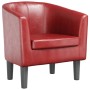 Sillón cuero sintético rojo tinto de , Sillones - Ref: Foro24-356489, Precio: 175,86 €, Descuento: %