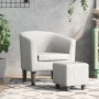 Sillón con taburete cuero sintético blanco de , Sillones - Ref: Foro24-356494, Precio: 163,62 €, Descuento: -5%%
