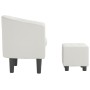 Sillón con taburete cuero sintético blanco de , Sillones - Ref: Foro24-356494, Precio: 163,62 €, Descuento: -5%%