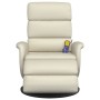 Sillón reclinable masaje con reposapiés cuero sintético crema | Foro24.es | Tu tienda online para hogar, jardín y más Foro24.es