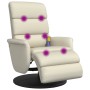 Sillón reclinable masaje con reposapiés cuero sintético crema | Foro24.es | Tu tienda online para hogar, jardín y más Foro24.es
