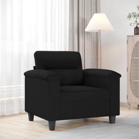 Sillón de tela de microfibra negro 60 cm de , Sofás - Ref: Foro24-359552, Precio: 178,60 €, Descuento: -5%%
