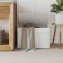 Cesto ropa sucia con tapa ratán sintético blanco 55,5x35x34 cm de , Cestas para ropa - Ref: Foro24-372053, Precio: 62,68 €, D...