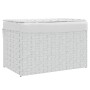 Cesto ropa sucia con tapa ratán sintético blanco 55,5x35x34 cm de , Cestas para ropa - Ref: Foro24-372053, Precio: 62,68 €, D...