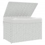 Cesto ropa sucia con tapa ratán sintético blanco 55,5x35x34 cm de , Cestas para ropa - Ref: Foro24-372053, Precio: 62,68 €, D...