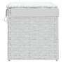 Cesto ropa sucia con tapa ratán sintético blanco 55,5x35x34 cm de , Cestas para ropa - Ref: Foro24-372053, Precio: 62,68 €, D...
