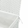 Cesto ropa sucia con tapa ratán sintético blanco 55,5x35x34 cm de , Cestas para ropa - Ref: Foro24-372053, Precio: 62,68 €, D...