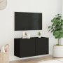 Mueble para TV de pared negro 80x30x41 cm de , Muebles TV - Ref: Foro24-836954, Precio: 52,82 €, Descuento: -5%%
