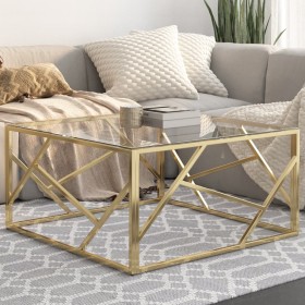 Mesa de centro dorada acero inoxidable y vidrio templado de , Mesas de centro - Ref: Foro24-349946, Precio: 205,29 €, Descuen...