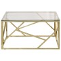 Mesa de centro dorada acero inoxidable y vidrio templado de , Mesas de centro - Ref: Foro24-349946, Precio: 205,29 €, Descuen...