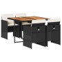 Set de muebles jardín 5 pzas con cojines ratán sintético negro en Conjuntos de jardín | Comprar online en Foru.es