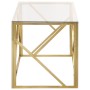 Mesa de centro dorada acero inoxidable y vidrio templado de , Mesas de centro - Ref: Foro24-349938, Precio: 187,80 €, Descuen...