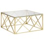Mesa de centro dorada acero inoxidable y vidrio templado de , Mesas de centro - Ref: Foro24-349978, Precio: 275,35 €, Descuen...