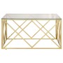 Mesa de centro dorada acero inoxidable y vidrio templado de , Mesas de centro - Ref: Foro24-349978, Precio: 275,35 €, Descuen...