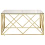 Mesa de centro dorada acero inoxidable y vidrio templado de , Mesas de centro - Ref: Foro24-349978, Precio: 275,35 €, Descuen...