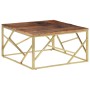 Mesa de centro de acero inoxidable dorado y madera maciza de , Mesas de centro - Ref: Foro24-349950, Precio: 198,69 €, Descue...