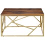 Mesa de centro de acero inoxidable dorado y madera maciza de , Mesas de centro - Ref: Foro24-349950, Precio: 198,69 €, Descue...