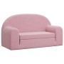 Sofá cama para niños de 2 plazas felpa suave rosa de , Mobiliario para bebés y niños pequeños - Ref: Foro24-357027, Precio: 7...