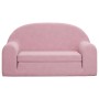 Sofá cama para niños de 2 plazas felpa suave rosa de , Mobiliario para bebés y niños pequeños - Ref: Foro24-357027, Precio: 7...