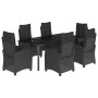 Set de comedor de jardín 7 pzas y cojines ratán sintético negro de , Conjuntos de jardín - Ref: Foro24-3212759, Precio: 1,00 ...
