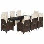 Set comedor para jardín 9 pzas y cojines ratán sintético marrón de , Conjuntos de jardín - Ref: Foro24-3212987, Precio: 1,00 ...
