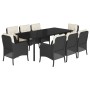 Set de comedor de jardín 9 pzas y cojines ratán sintético negro de , Conjuntos de jardín - Ref: Foro24-3211919, Precio: 1,00 ...