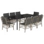 Set comedor de jardín 9 pzas cojines ratán sintético gris claro de , Conjuntos de jardín - Ref: Foro24-3212179, Precio: 1,00 ...