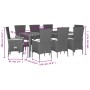 Set de comedor de jardín 9 pzas y cojines ratán sintético negro de , Conjuntos de jardín - Ref: Foro24-3277519, Precio: 902,7...