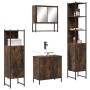 Set de muebles baño 4 pzas madera contrachapada roble ahumado de , Muebles de baño - Ref: Foro24-3214712, Precio: 249,61 €, D...