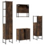 Set de muebles baño 4 pzas madera contrachapada roble ahumado de , Muebles de baño - Ref: Foro24-3214712, Precio: 249,61 €, D...