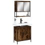 Set de muebles baño 2 pzas madera contrachapada roble ahumado de , Muebles de baño - Ref: Foro24-3214662, Precio: 119,52 €, D...