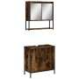 Set de muebles baño 2 pzas madera contrachapada roble ahumado de , Muebles de baño - Ref: Foro24-3214662, Precio: 119,52 €, D...