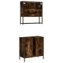 Set de muebles baño 2 pzas madera contrachapada roble ahumado de , Muebles de baño - Ref: Foro24-3214662, Precio: 119,52 €, D...