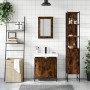 Set de muebles baño 3 pzas madera contrachapada roble ahumado de , Muebles de baño - Ref: Foro24-3214802, Precio: 175,40 €, D...