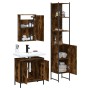 Set de muebles baño 3 pzas madera contrachapada roble ahumado de , Muebles de baño - Ref: Foro24-3214802, Precio: 175,40 €, D...
