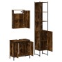 Set de muebles baño 3 pzas madera contrachapada roble ahumado de , Muebles de baño - Ref: Foro24-3214802, Precio: 175,40 €, D...