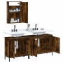 Set de muebles baño 3 pzas madera contrachapada roble ahumado de , Muebles de baño - Ref: Foro24-3214792, Precio: 161,16 €, D...