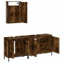 Set de muebles baño 3 pzas madera contrachapada roble ahumado de , Muebles de baño - Ref: Foro24-3214792, Precio: 161,16 €, D...