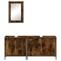 Set de muebles baño 3 pzas madera contrachapada roble ahumado de , Muebles de baño - Ref: Foro24-3214792, Precio: 161,16 €, D...