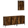 Set de muebles baño 3 pzas madera contrachapada roble ahumado de , Muebles de baño - Ref: Foro24-3214792, Precio: 161,16 €, D...