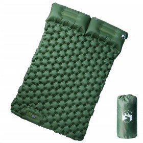 Colchón de camping autoinflable con almohadas 2 personas verde de , Colchonetas para dormir - Ref: Foro24-4007102, Precio: 69...