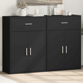 Aparadores 2 uds madera de ingeniería negro 60x30x84 cm de , Aparadores - Ref: Foro24-3276596, Precio: 166,15 €, Descuento: %