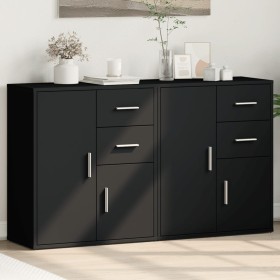 Aparador de madera de ingeniería 2 uds negro 60x31x70 cm de , Aparadores - Ref: Foro24-3276561, Precio: 170,07 €, Descuento: ...